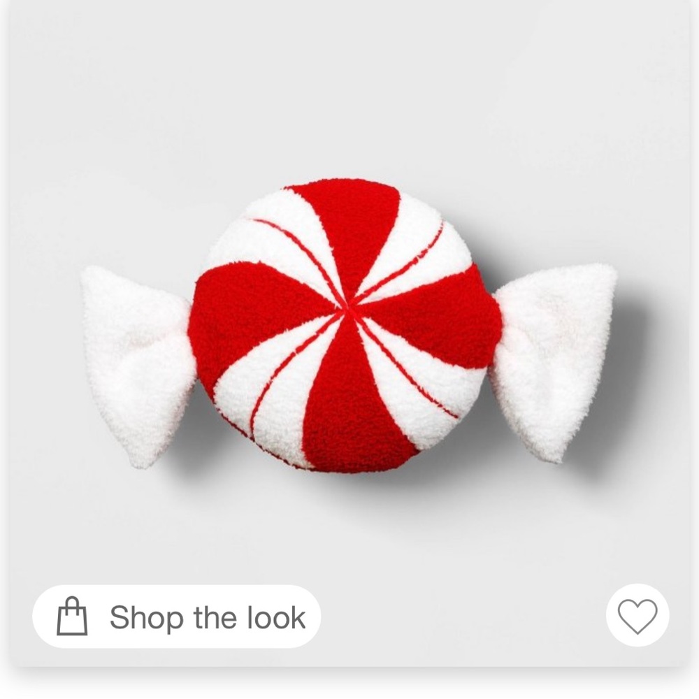 NWT Wonder Shop Peppermint Shape Christmas Pillow